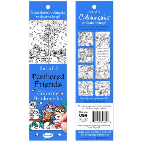 Feathered Friends Coloring Bookmarks
